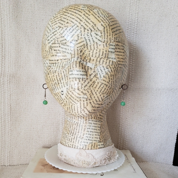 Mint Green Earrings, Minimalist, Small Earrings - Picture 5 of 5